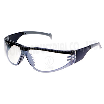 Safety glasses with rubber brow guard