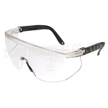Frameless spectacles with side shield