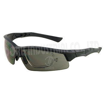 Half frame safety glasses with removable rx inserts available