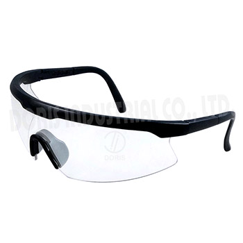Half frame safety eyewear with nylon frame/temple