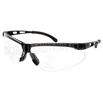 Half-frame safety spectacles with side vents