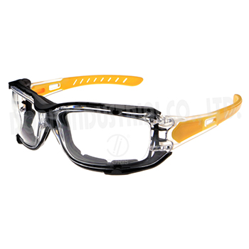 Safety eye protective glasses with a removable foam gasket