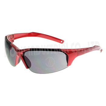 Half frame safety eyewear with glossy frame and temple