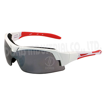 Halbrahmen-Schutzbrille mit austauschbaren Bügeln und Riemen