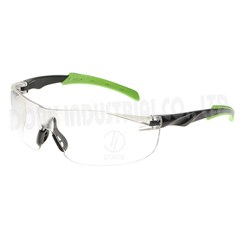 One piece safety glasses